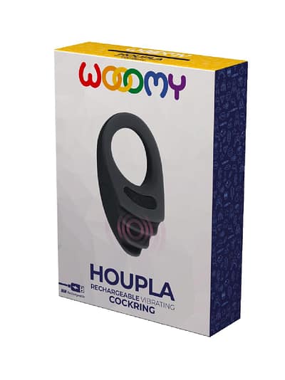 Wooomy Houpla Rechargeable Vibrating Ring - Black